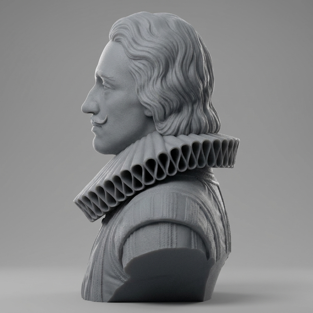 King Charles I of England Portrait Bust 3D Model
