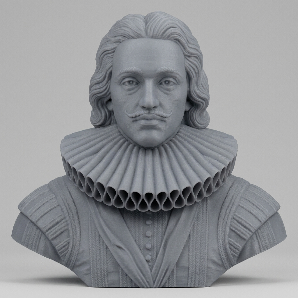 King Charles I of England Portrait Bust 3D Model
