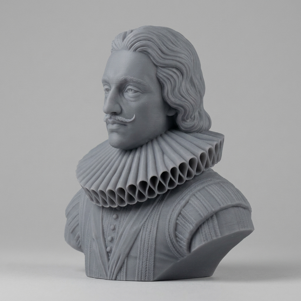 King Charles I of England Portrait Bust 3D Model