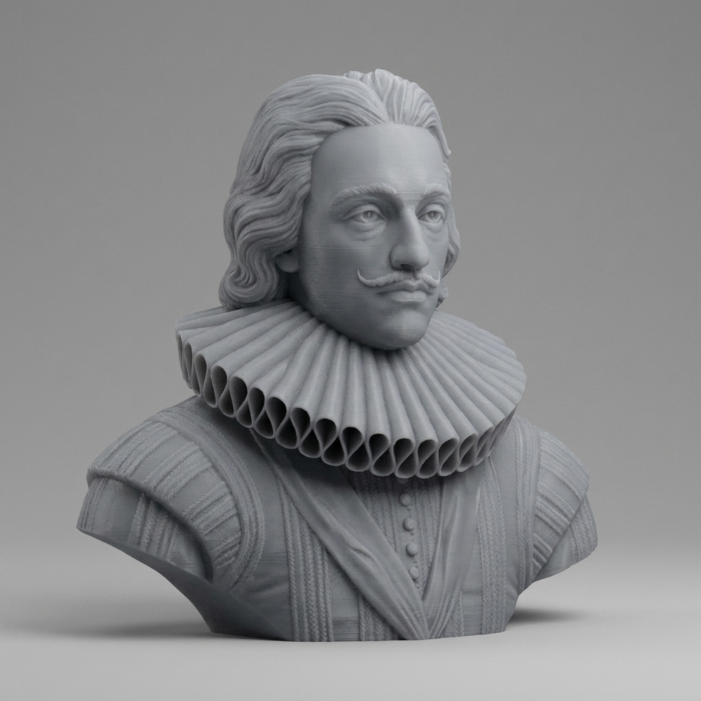 King Charles I of England Portrait Bust 3D Model
