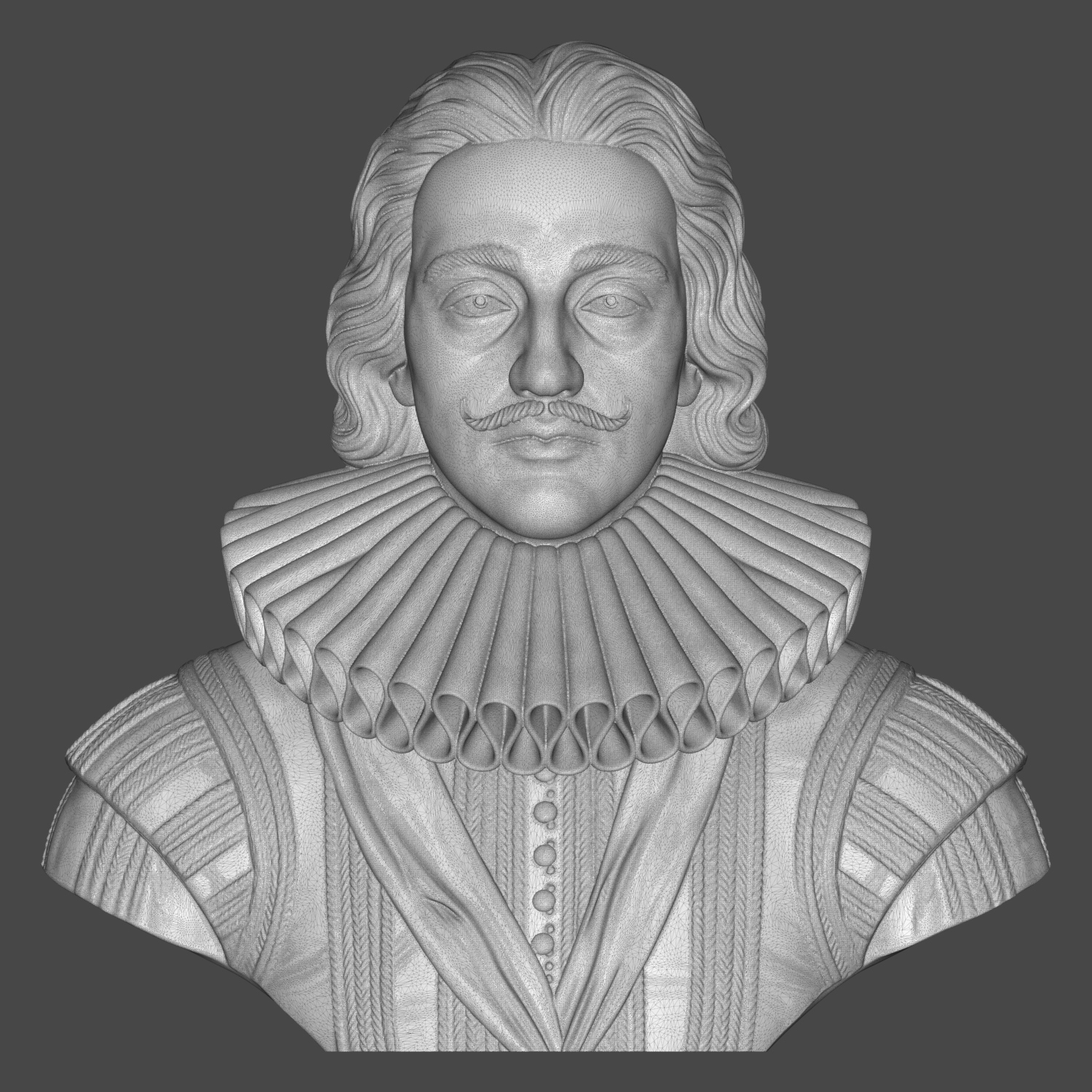 King Charles I of England Portrait Bust 3D Model
