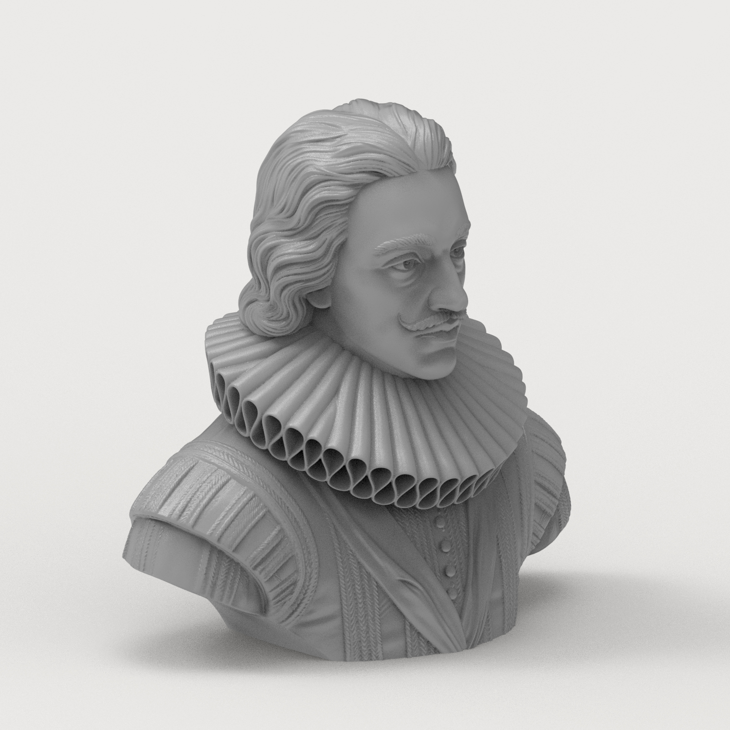 King Charles I of England Portrait Bust 3D Model