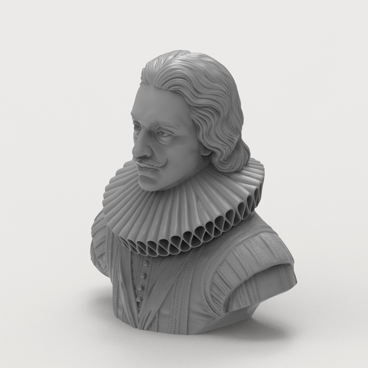 King Charles I of England Portrait Bust 3D Model