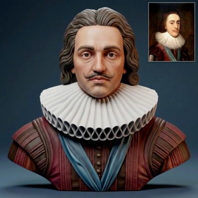 King Charles I of England Portrait Bust