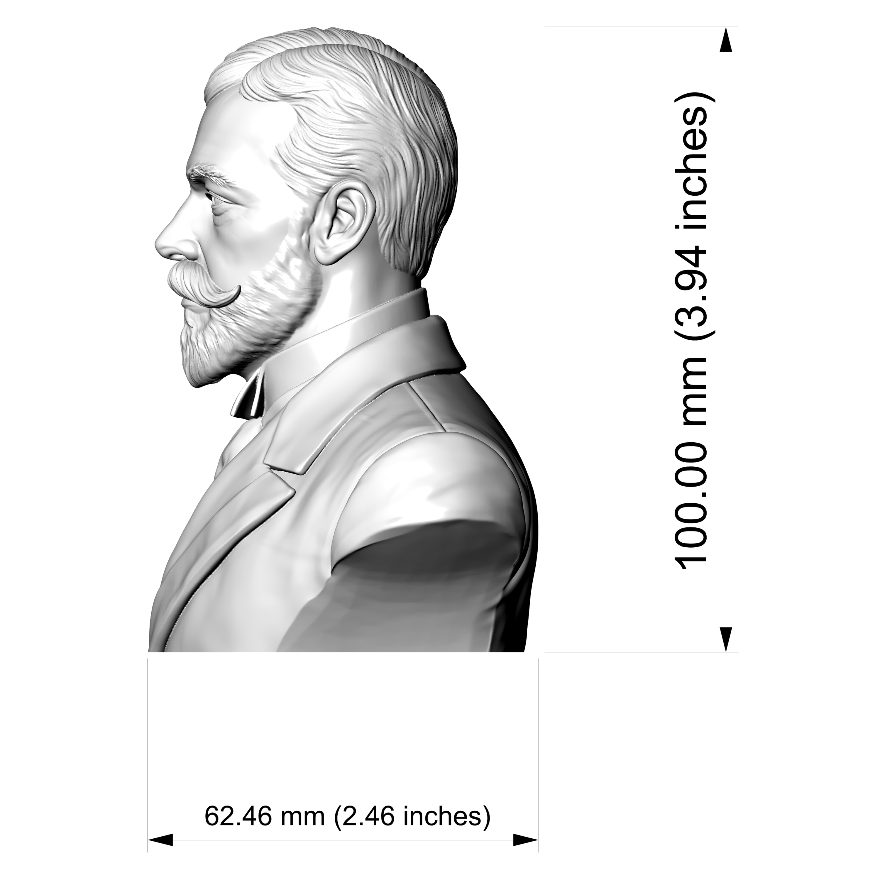 King George V of the United Kingdom Portrait Bust 3D Model