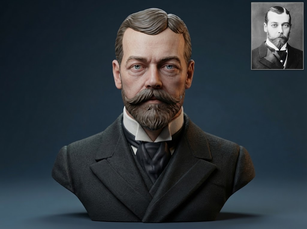 King George V of the United Kingdom Portrait Bust 3D Model