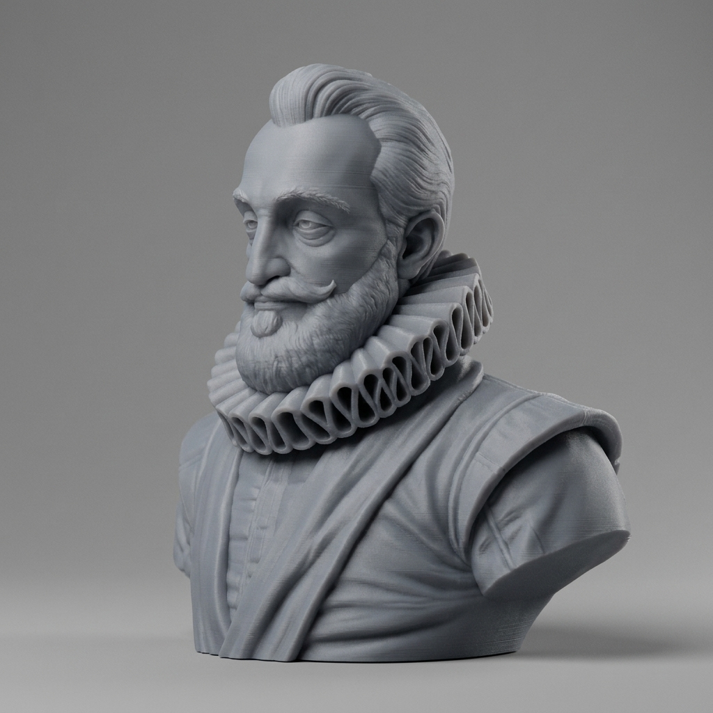 King Henry IV of France Portrait Bust 3D Model