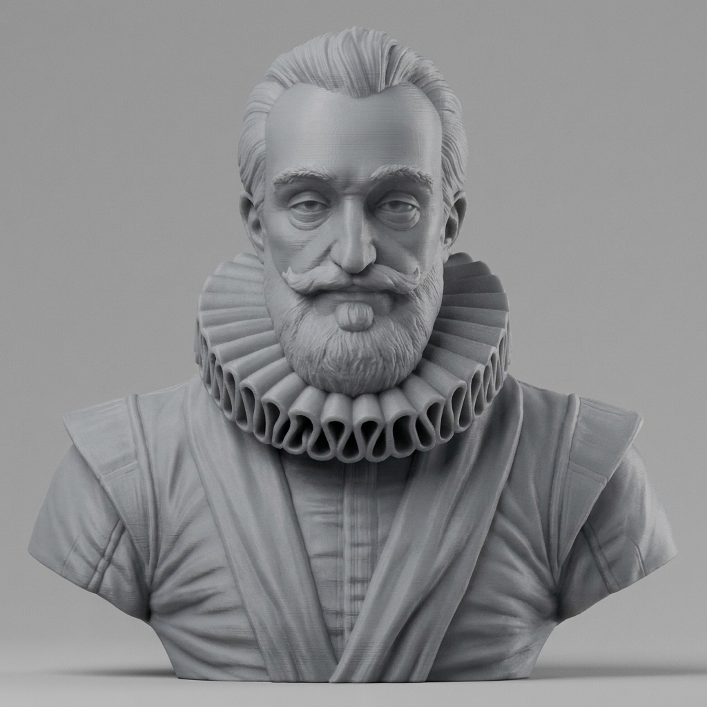 King Henry IV of France Portrait Bust 3D Model