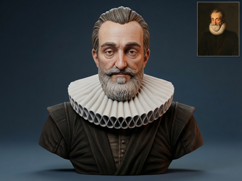 King Henry IV of France Portrait Bust 3D Model