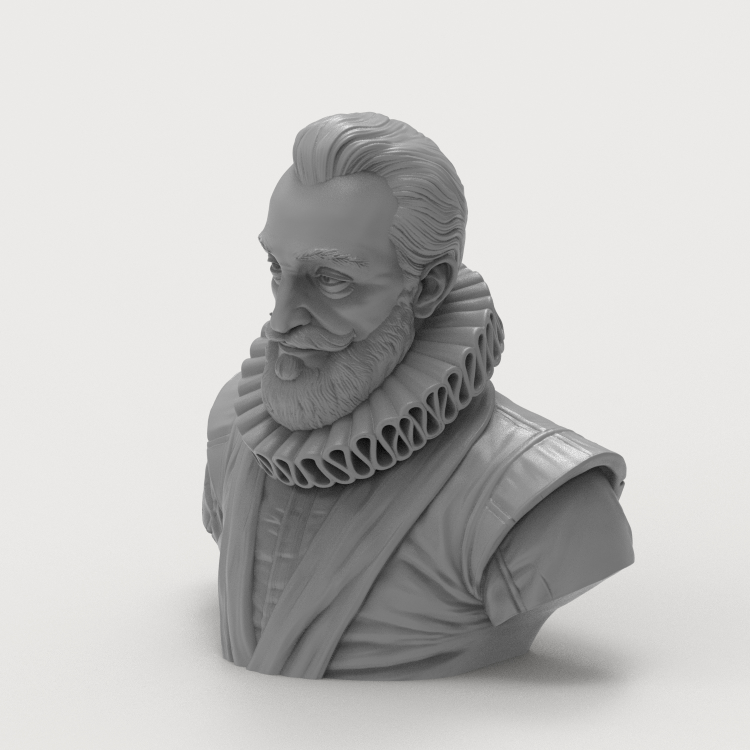 King Henry IV of France Portrait Bust 3D Model
