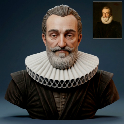 King Henry IV of France Portrait Bust