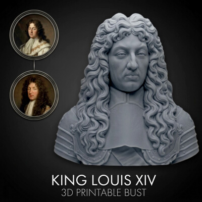 King Louis XIV 3D Printable Bust