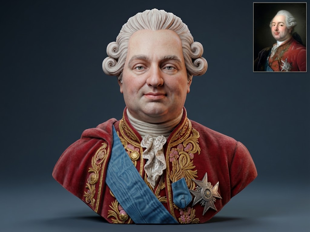 King Louis XVI of France Portrait Bust 3D Model