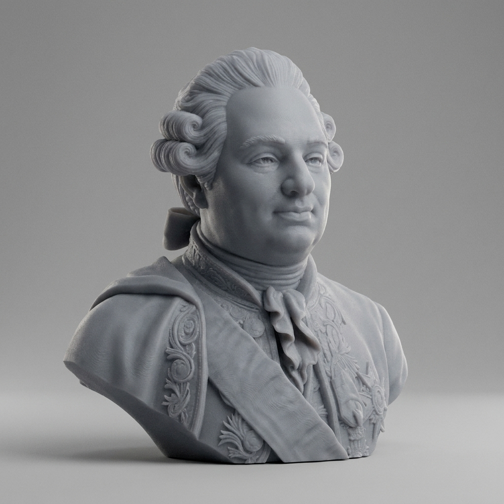 King Louis XVI of France Portrait Bust 3D Model