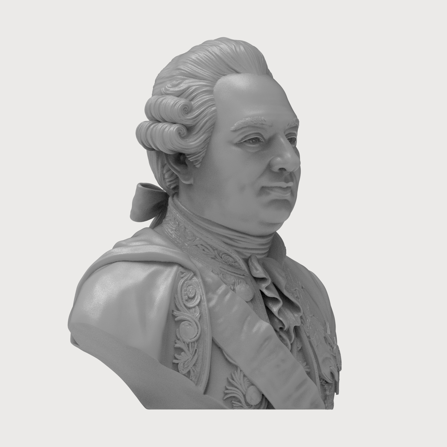 King Louis XVI of France Portrait Bust 3D Model