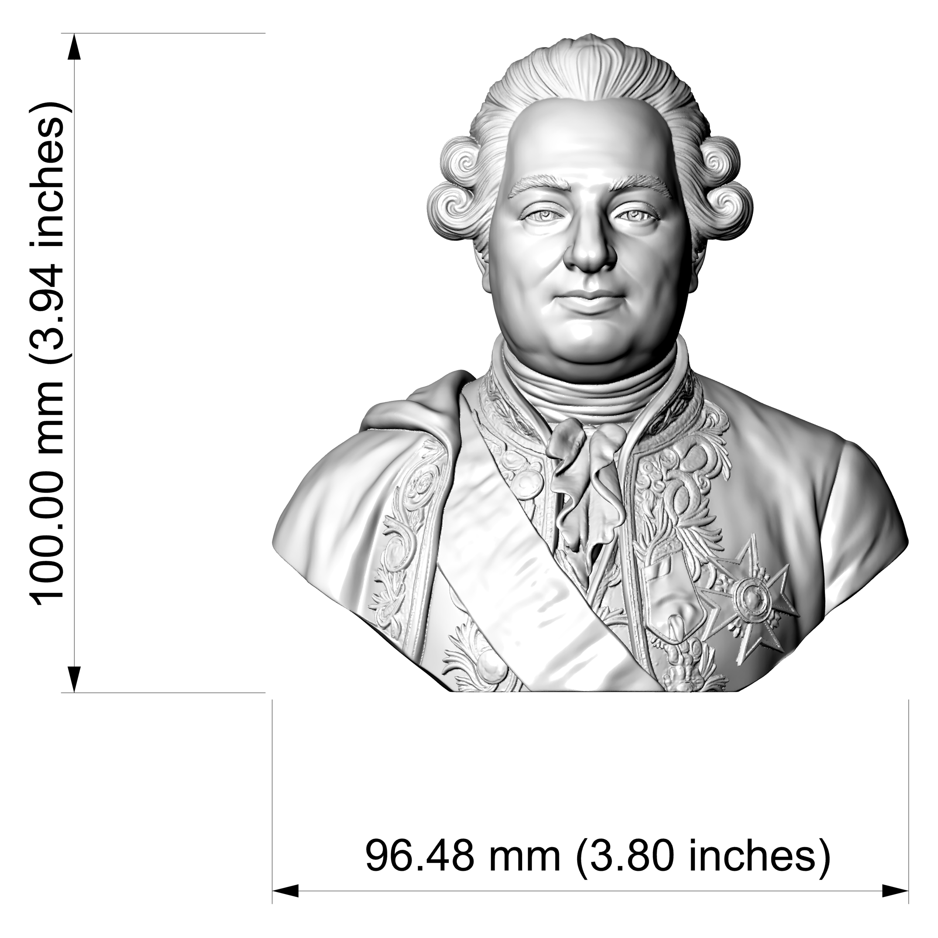 King Louis XVI of France Portrait Bust 3D Model