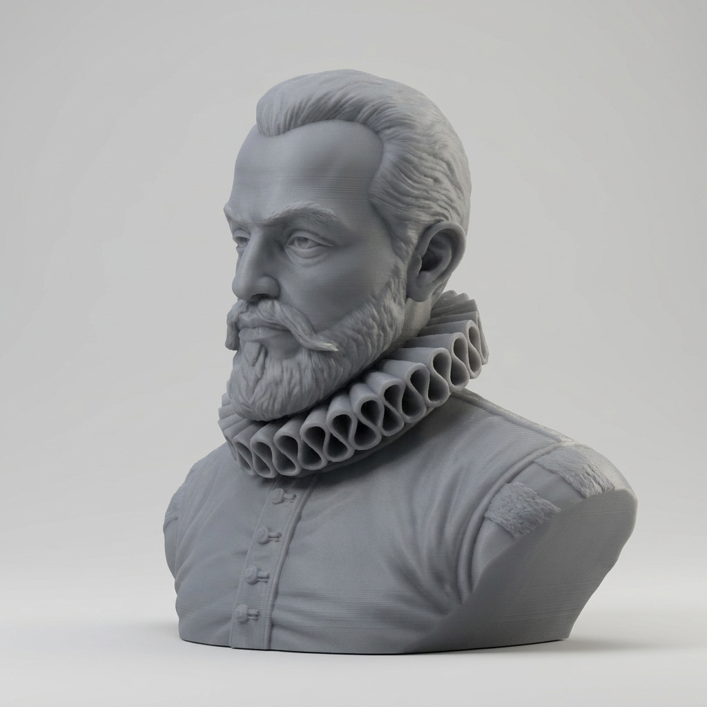 King Philip II of Spain Portrait Bust 3D Model