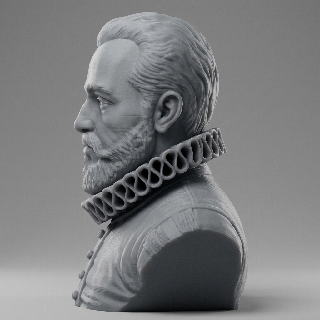 King Philip II of Spain Portrait Bust 3D Model