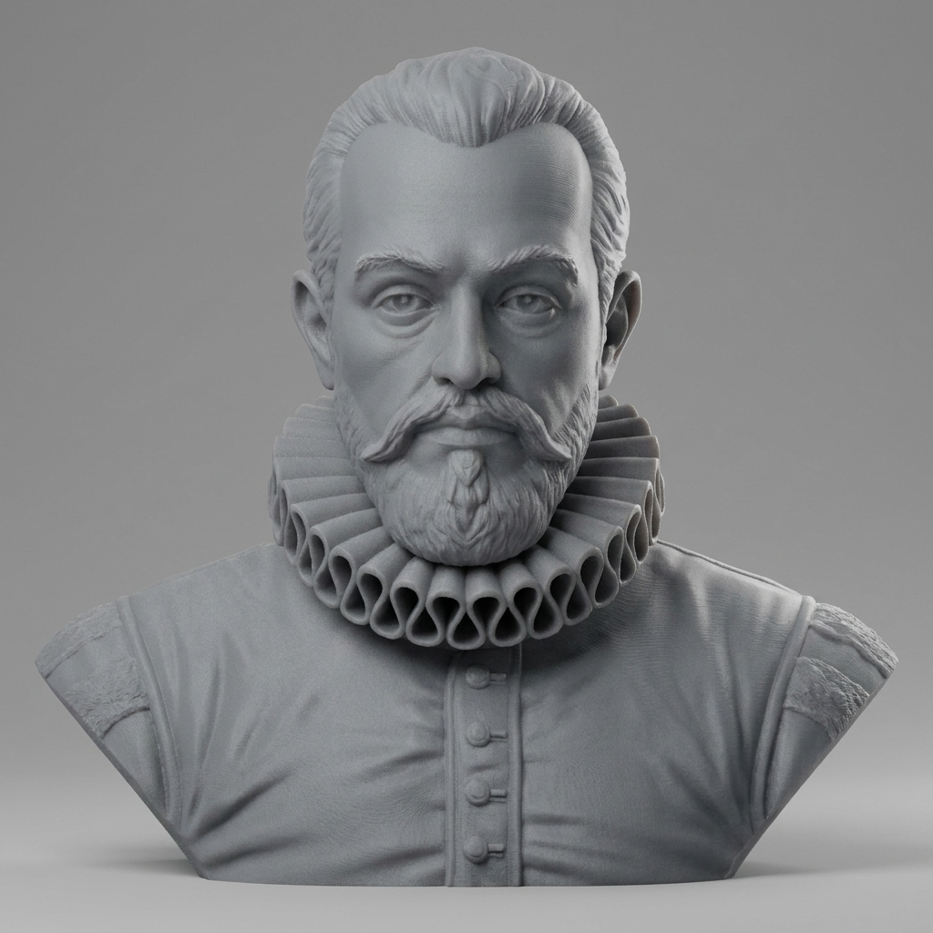 King Philip II of Spain Portrait Bust 3D Model