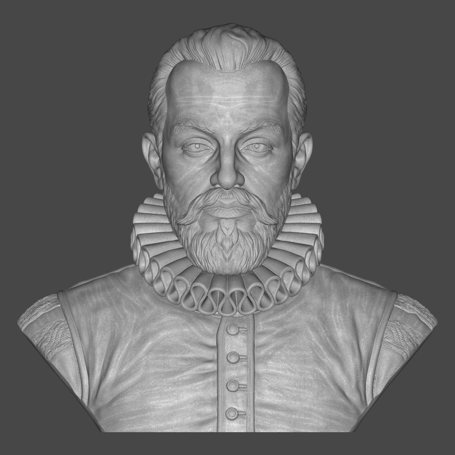 King Philip II of Spain Portrait Bust 3D Model