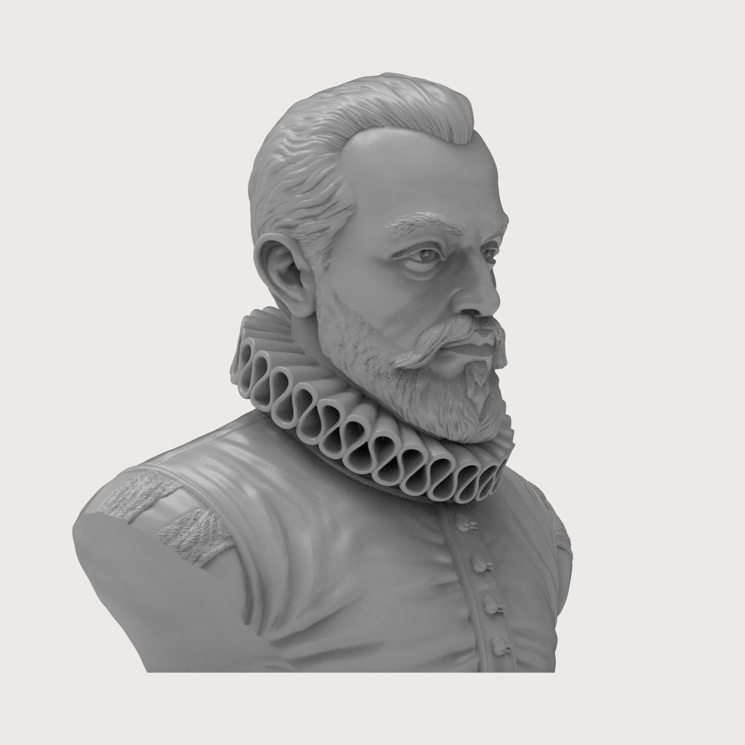 King Philip II of Spain Portrait Bust 3D Model