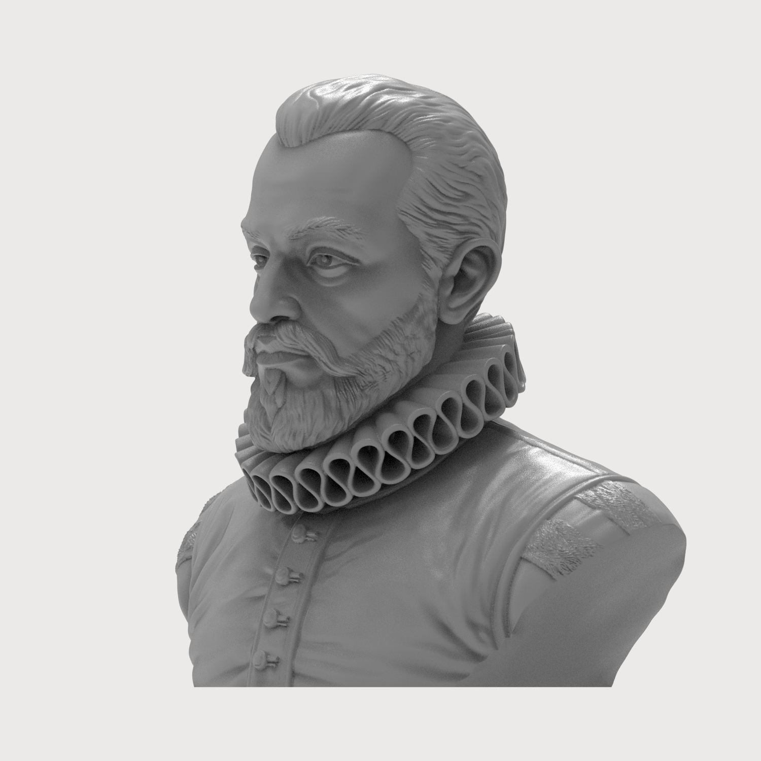 King Philip II of Spain Portrait Bust 3D Model