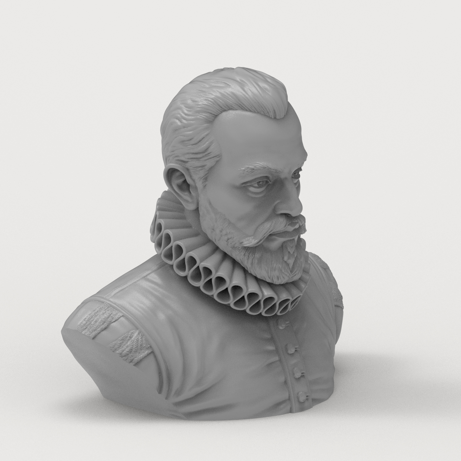 King Philip II of Spain Portrait Bust 3D Model