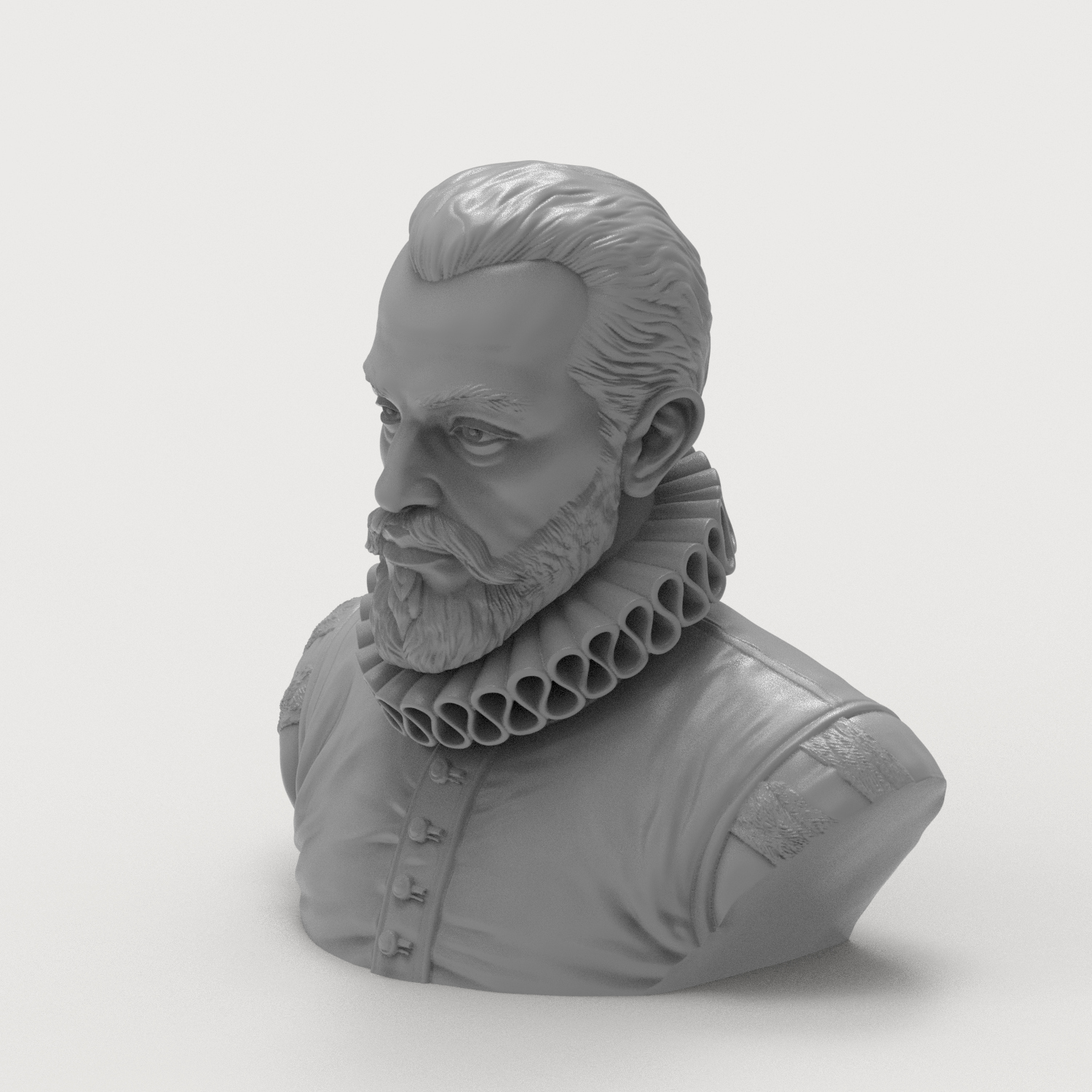 King Philip II of Spain Portrait Bust 3D Model
