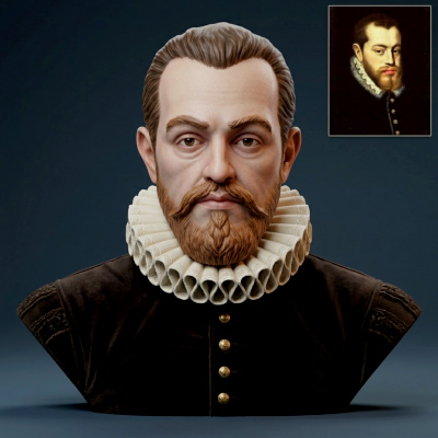 King Philip II of Spain Portrait Bust