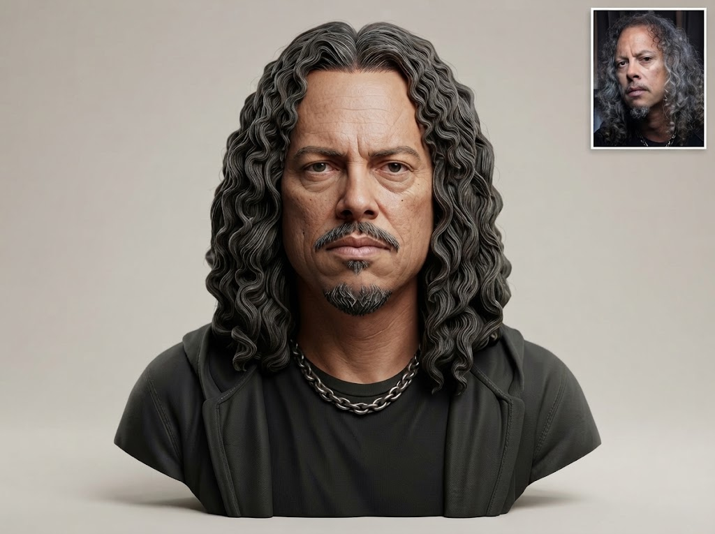Kirk Hammett 3D Printable Bust 3D Model