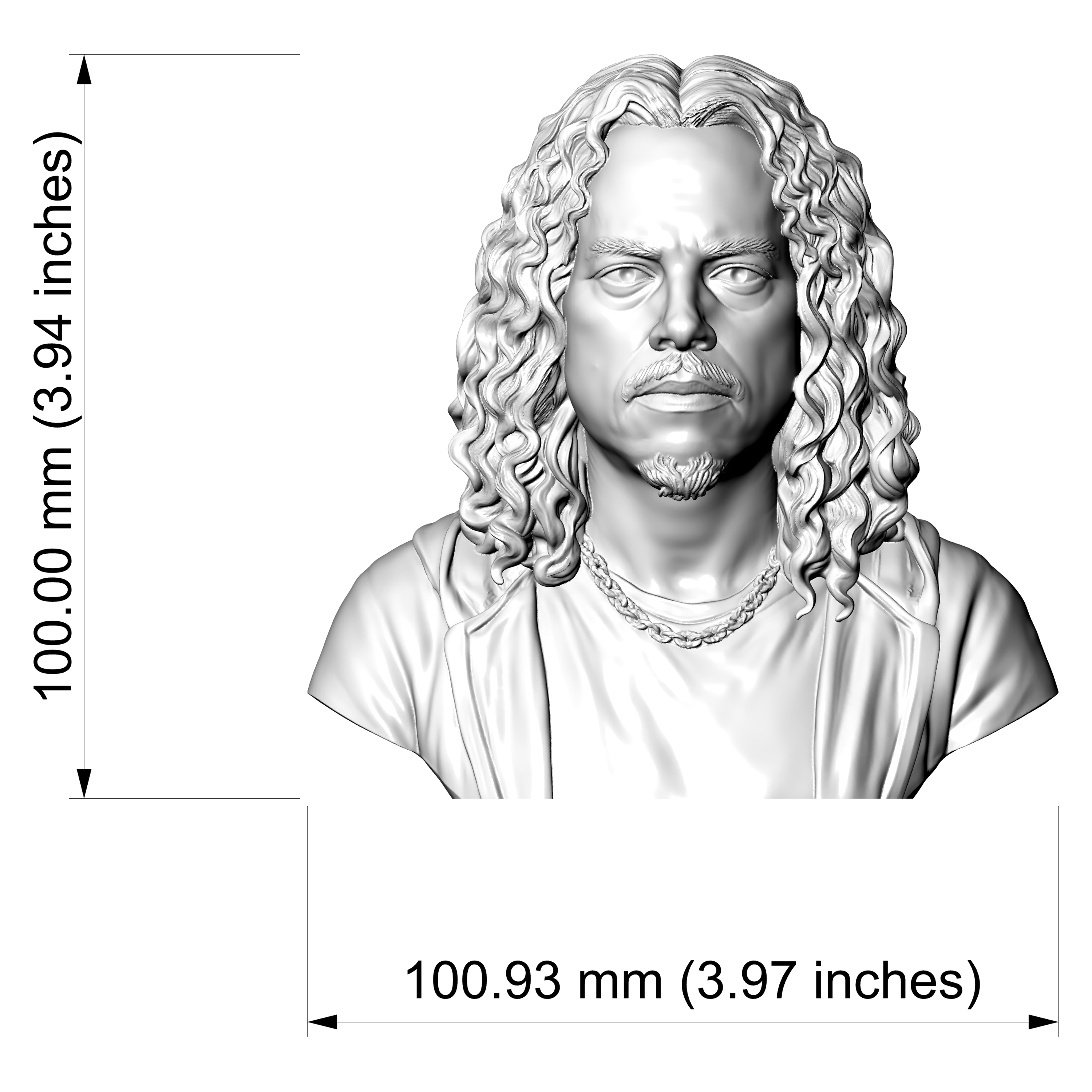 Kirk Hammett 3D Printable Bust 3D Model