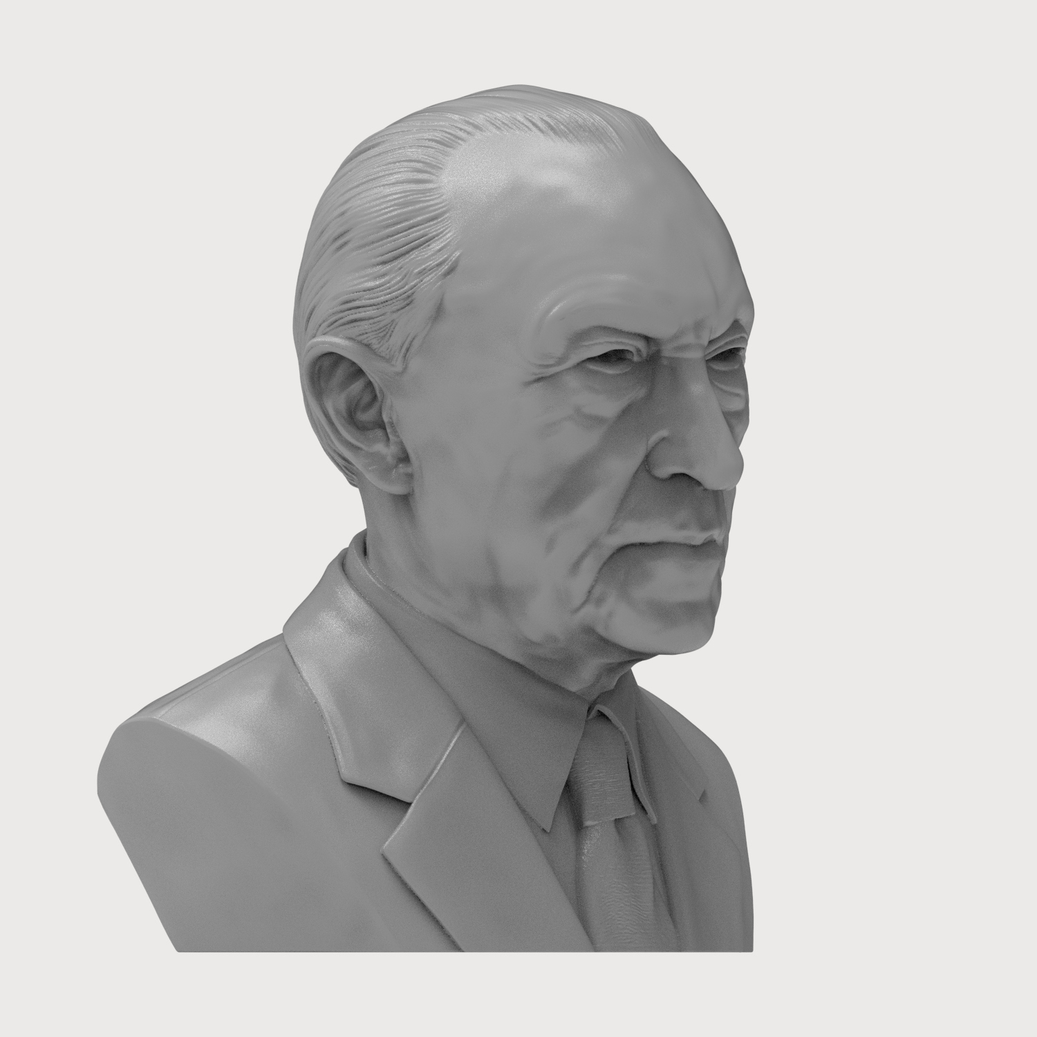 Konrad Adenauer 3D Printable Bust 3D Model
