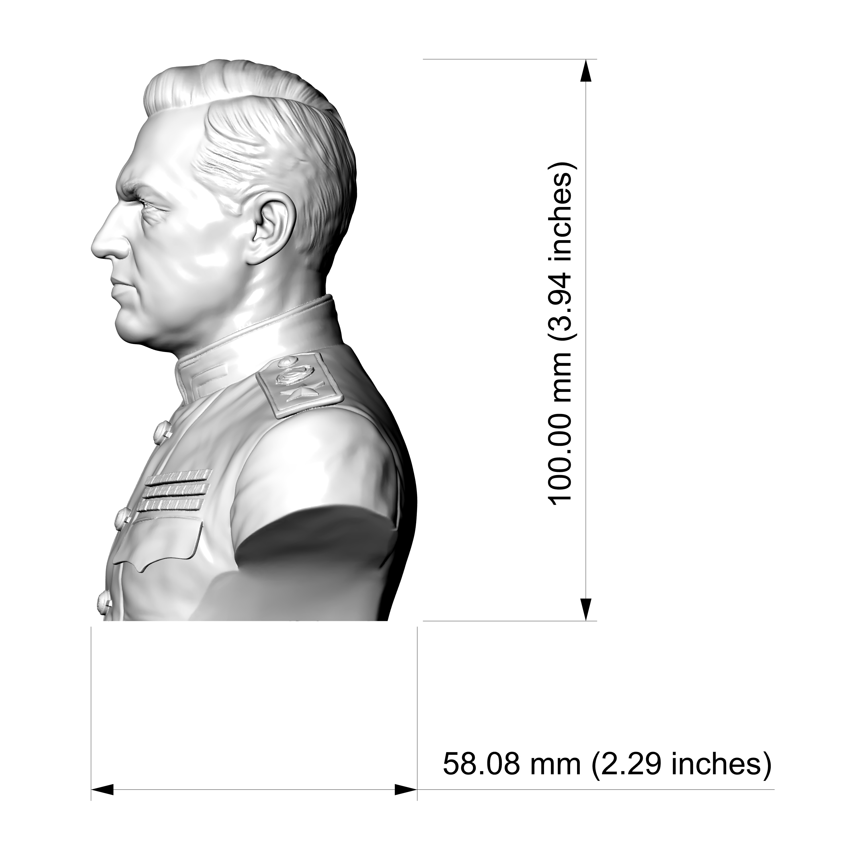 Konstantin Rokossovsky 3D Printable Bust 3D Model