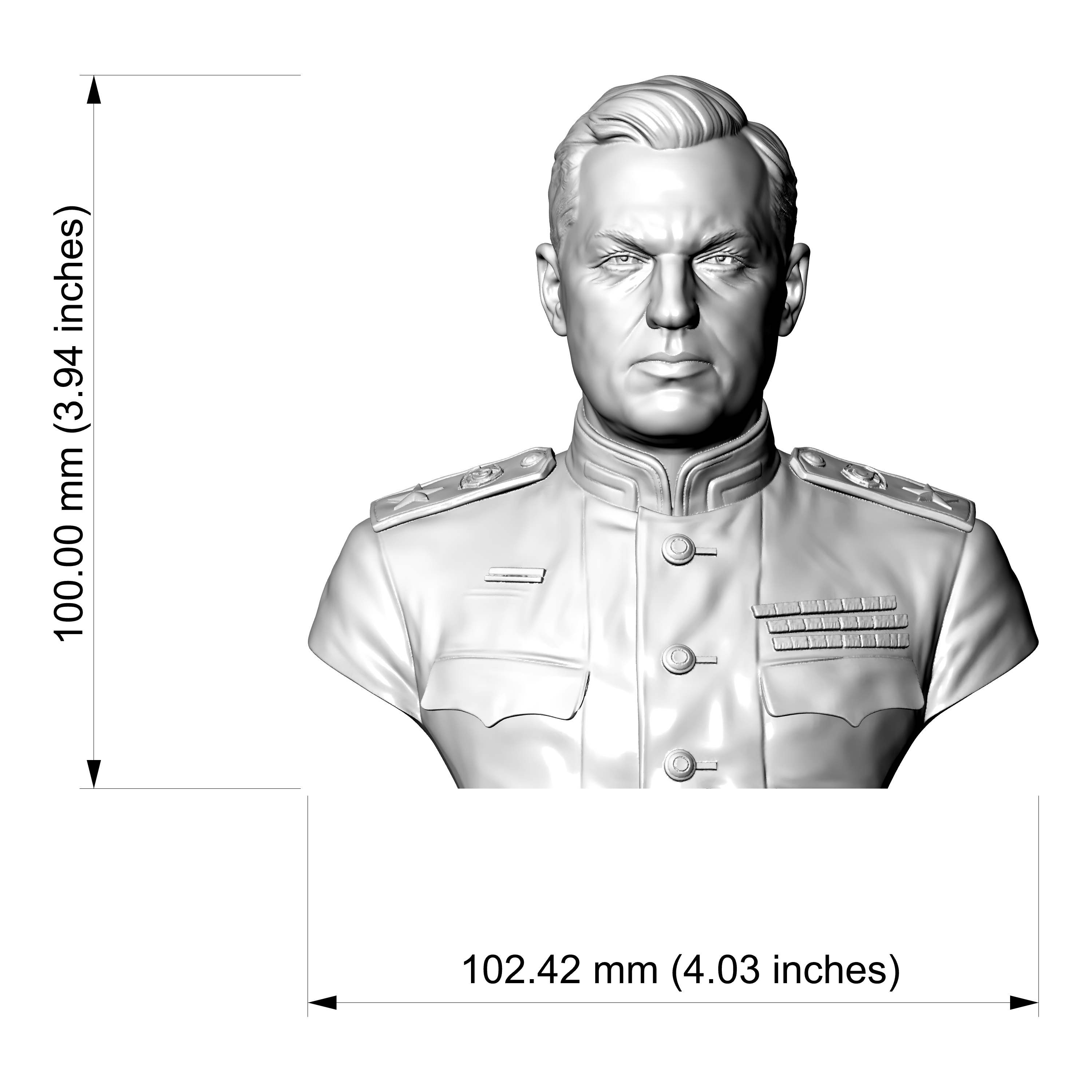 Konstantin Rokossovsky 3D Printable Bust 3D Model