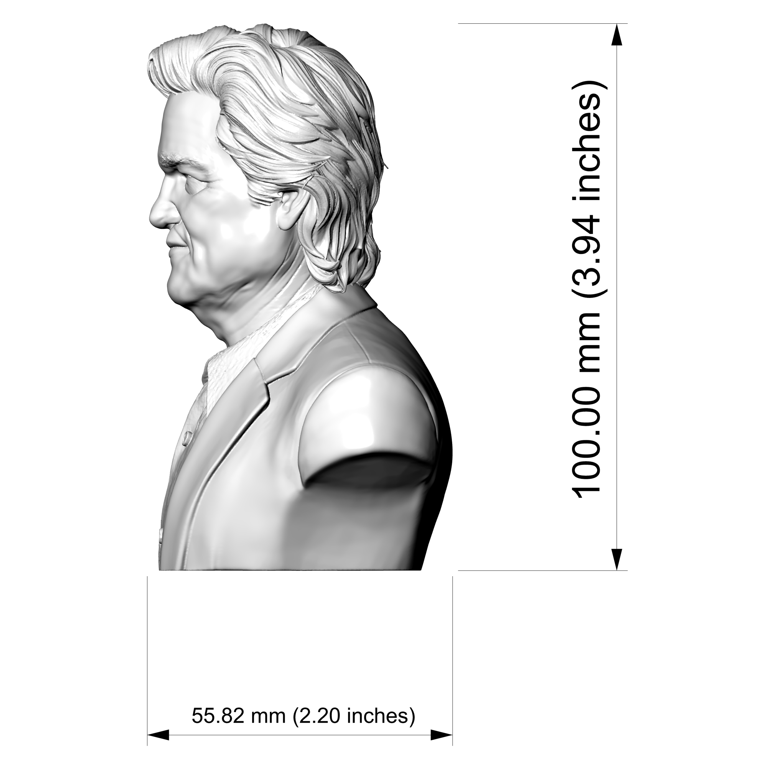 Kurt Russell Portrait Bust - Hollywood Legend 3D Printable 3D Model