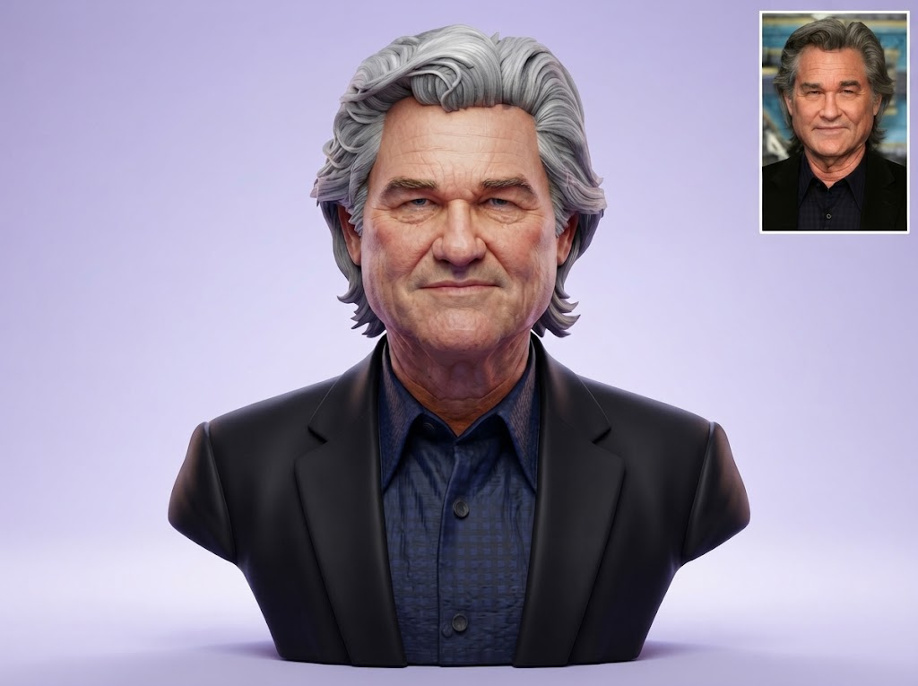 Kurt Russell Portrait Bust - Hollywood Legend 3D Printable 3D Model
