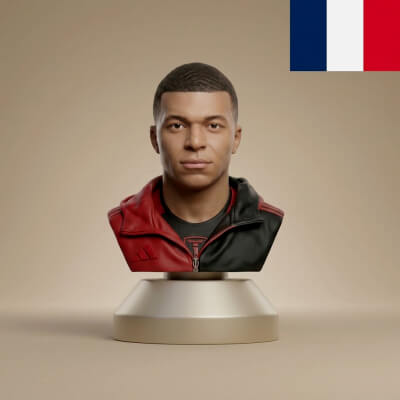 Kylian Mbappé 3D Printable Bust