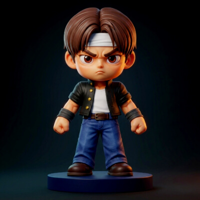 Kyo Kusanagi King of Fighters Chibi Figurine 3D Print Model
