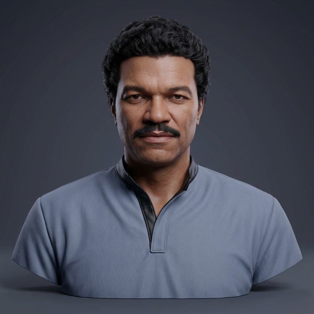 Lando Calrissian Billy Dee Williams 3D Printable Bust 3D Model