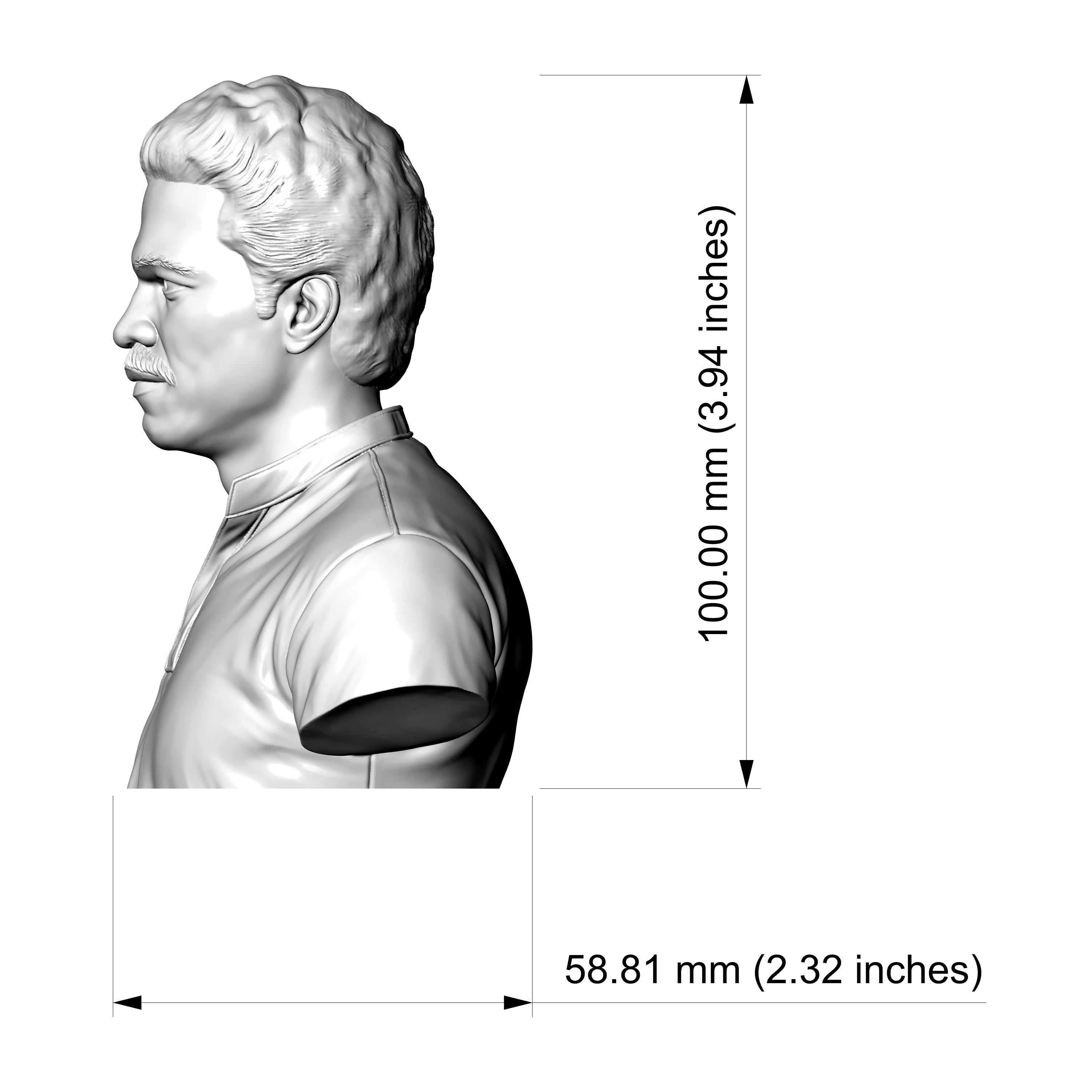 Lando Calrissian Billy Dee Williams 3D Printable Bust 3D Model