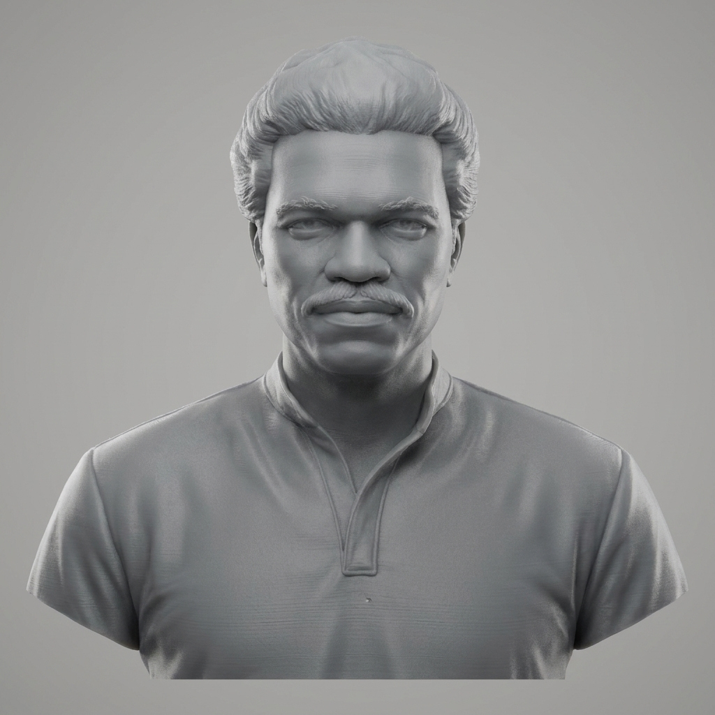 Lando Calrissian Billy Dee Williams 3D Printable Bust 3D Model
