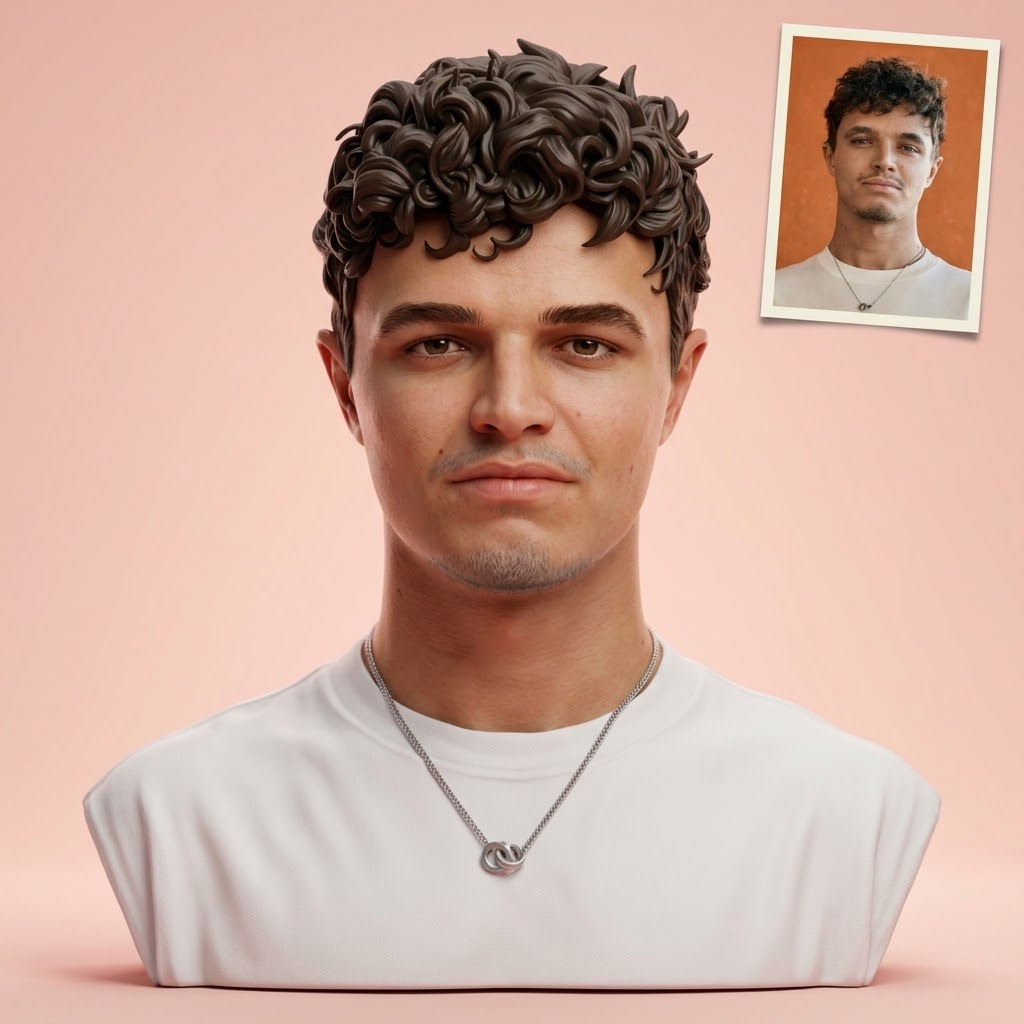 Lando Norris 3D Printable Bust 3D Model
