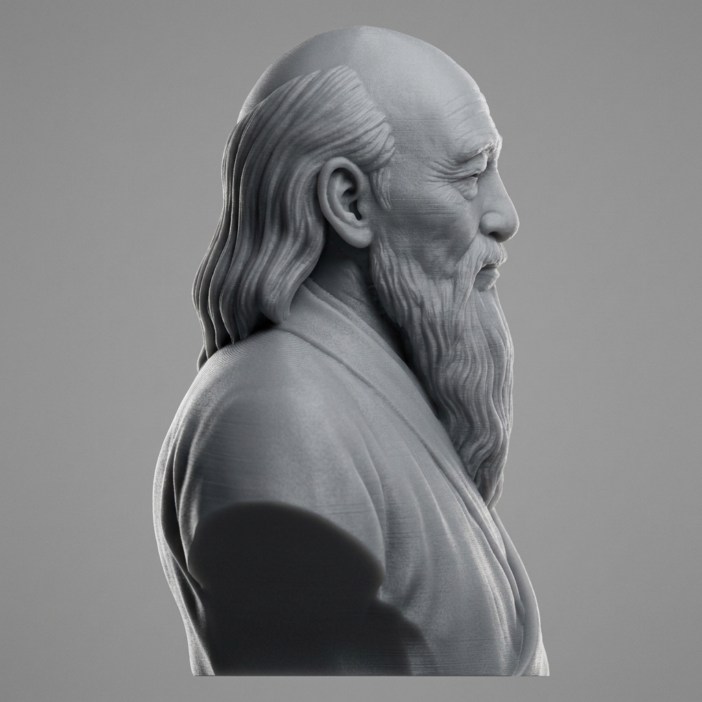 Laozi Tao Te Ching Philosopher 3D Printable Bust 3D Model
