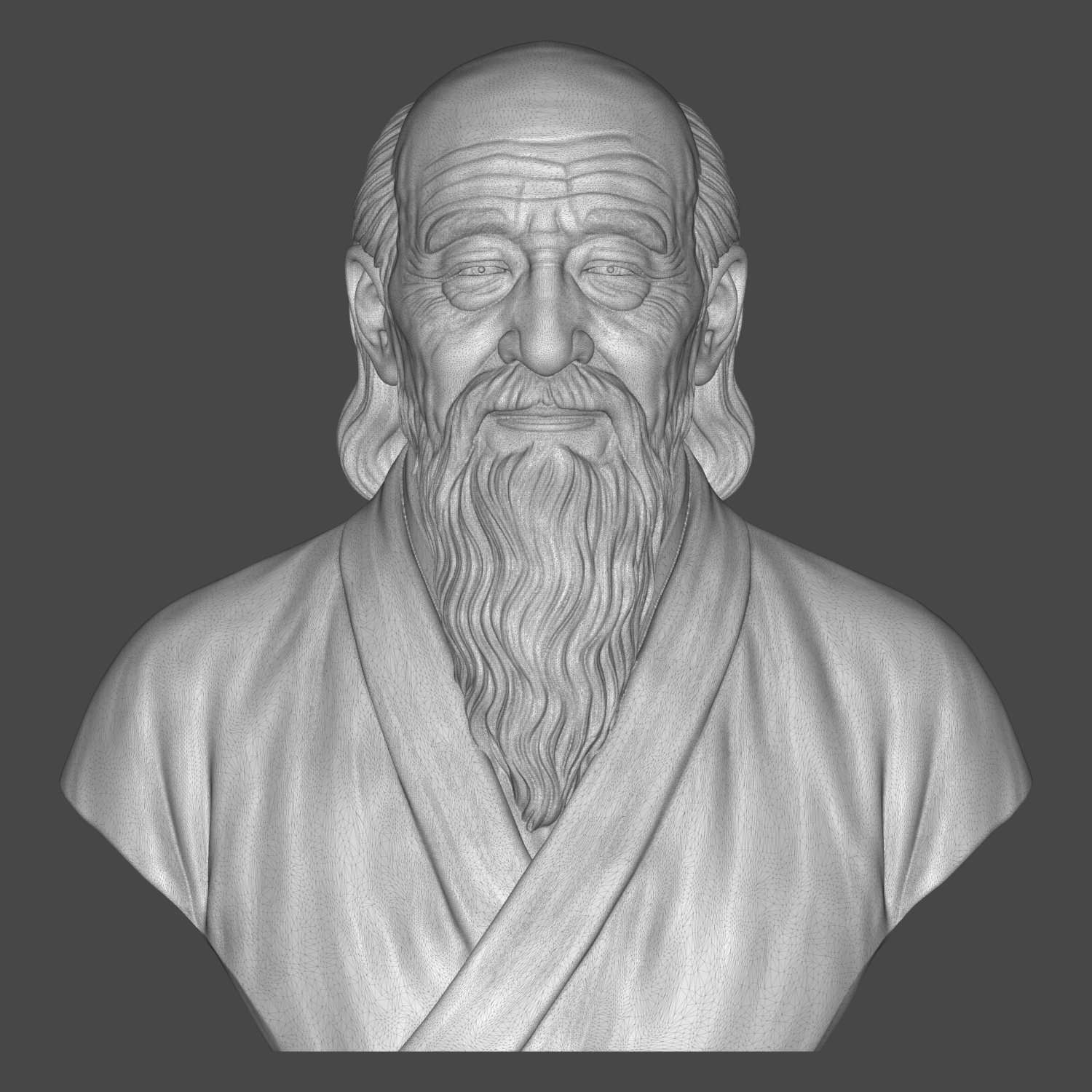 Laozi Tao Te Ching Philosopher 3D Printable Bust 3D Model
