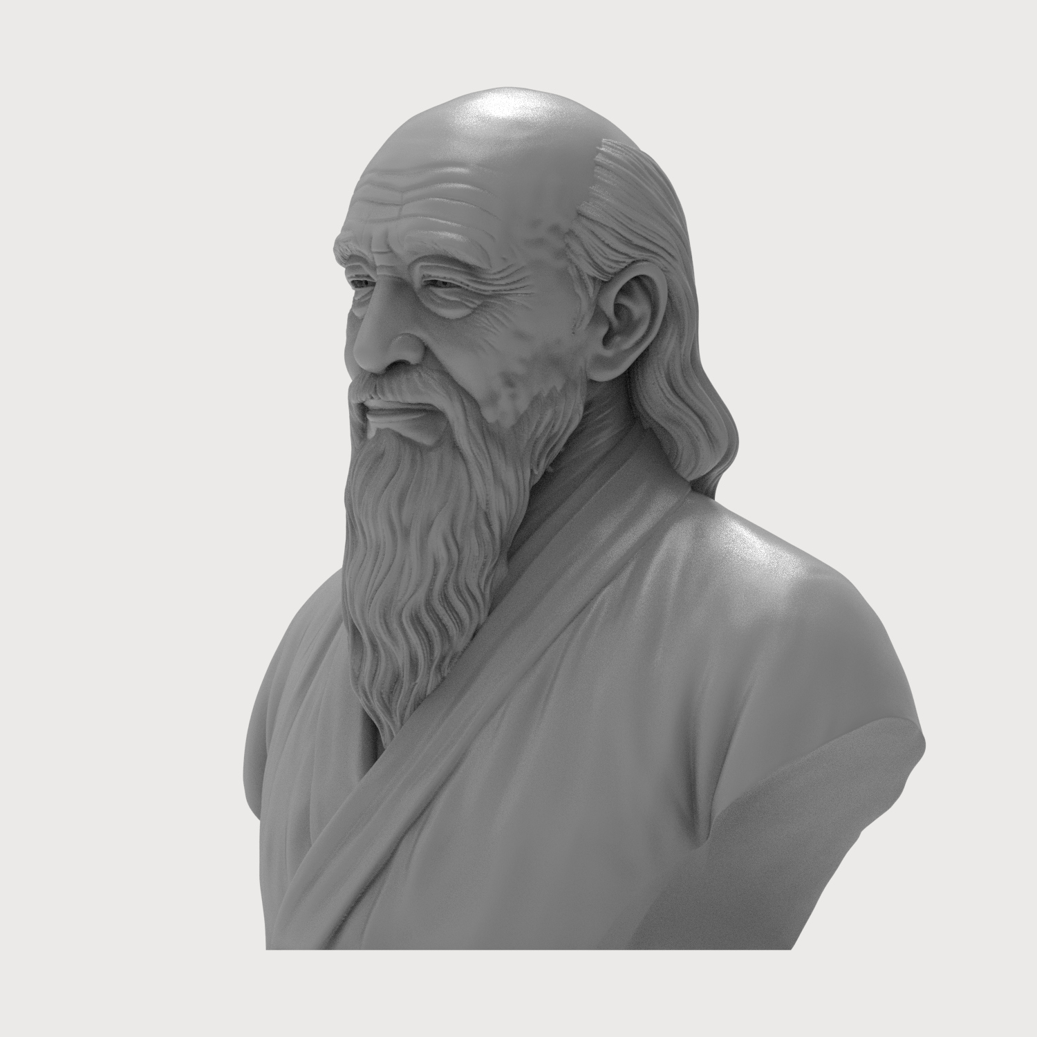 Laozi Tao Te Ching Philosopher 3D Printable Bust 3D Model