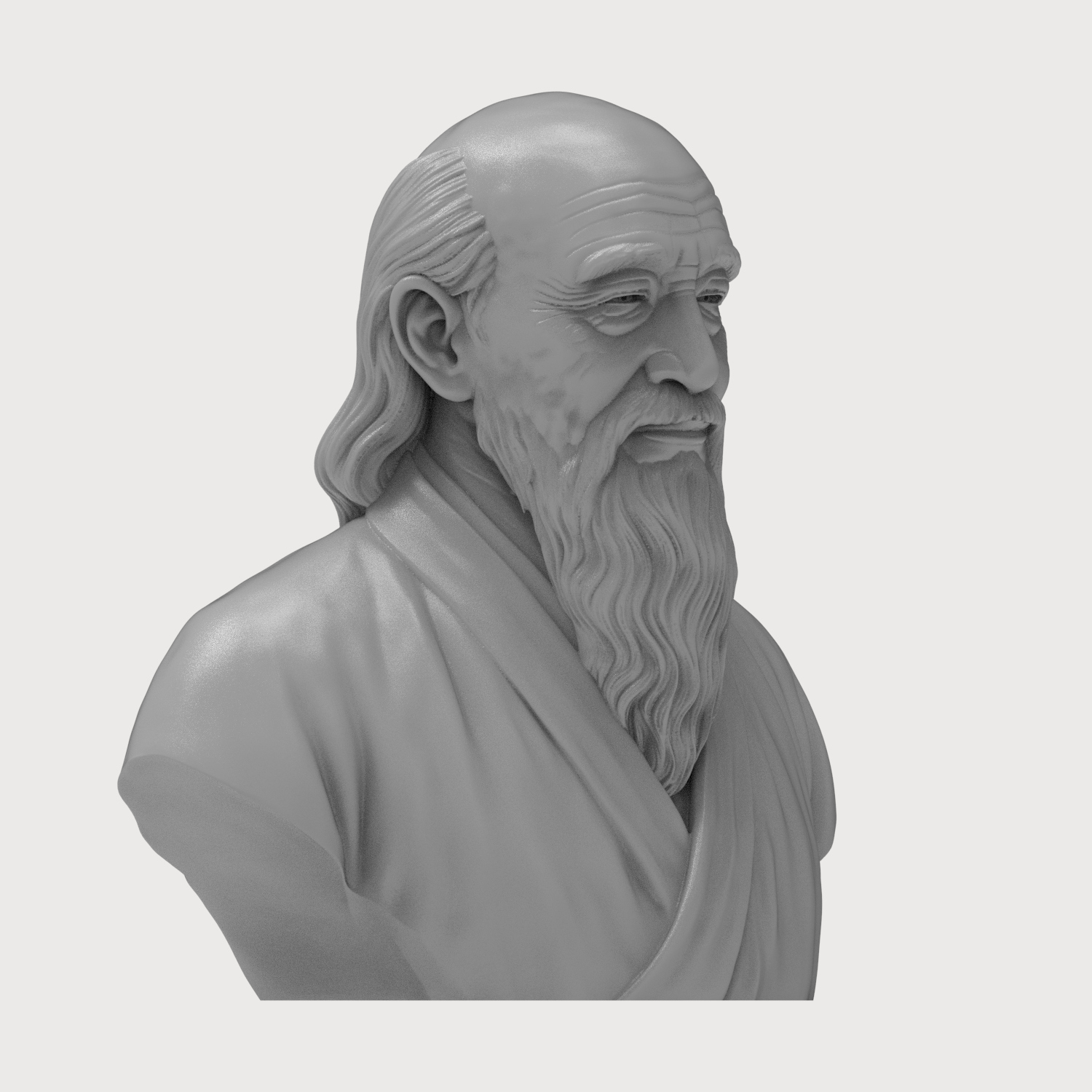 Laozi Tao Te Ching Philosopher 3D Printable Bust 3D Model