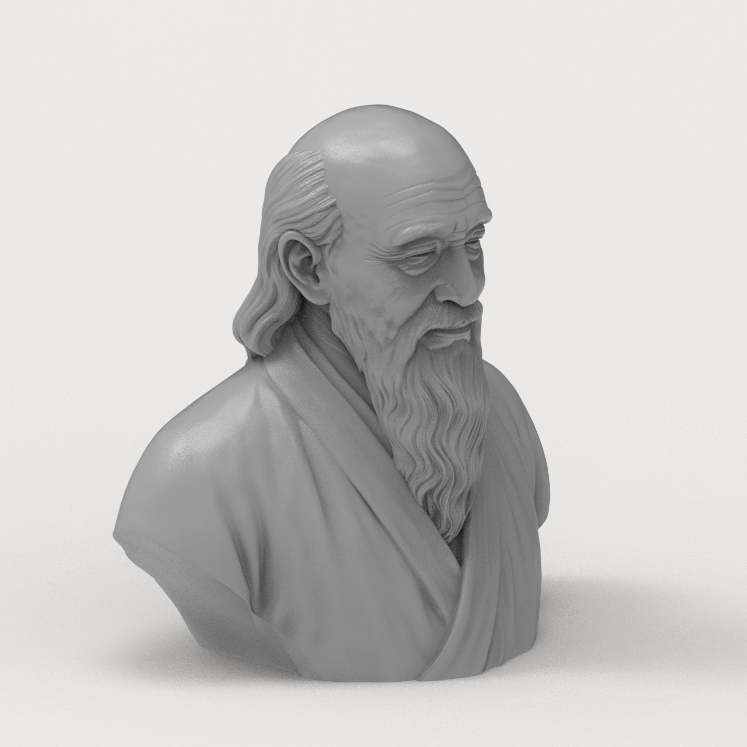 Laozi Tao Te Ching Philosopher 3D Printable Bust 3D Model