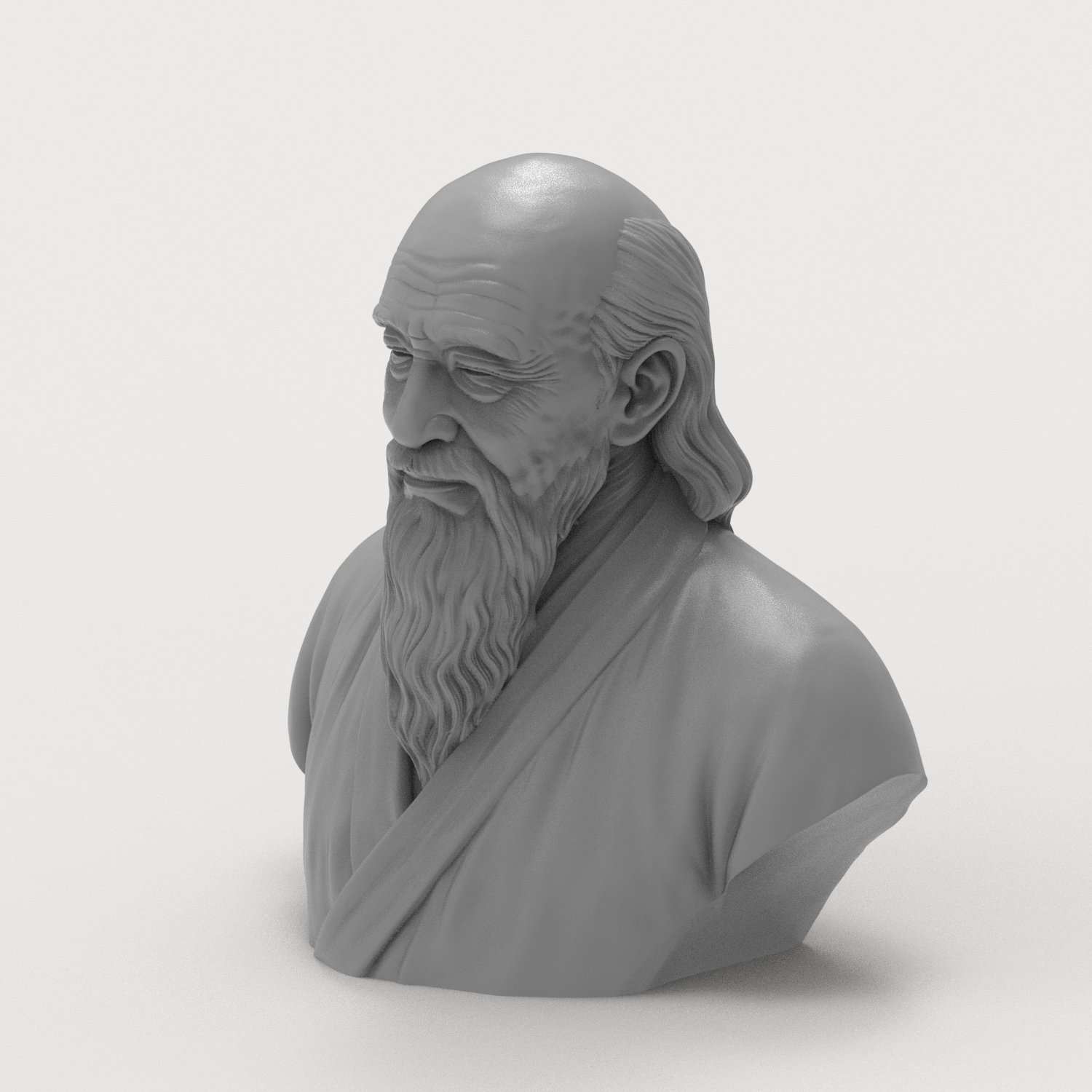 Laozi Tao Te Ching Philosopher 3D Printable Bust 3D Model