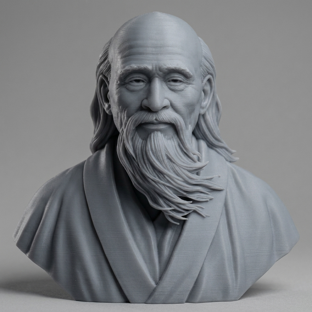 Laozi Taoist Philosopher Bust 3D Model