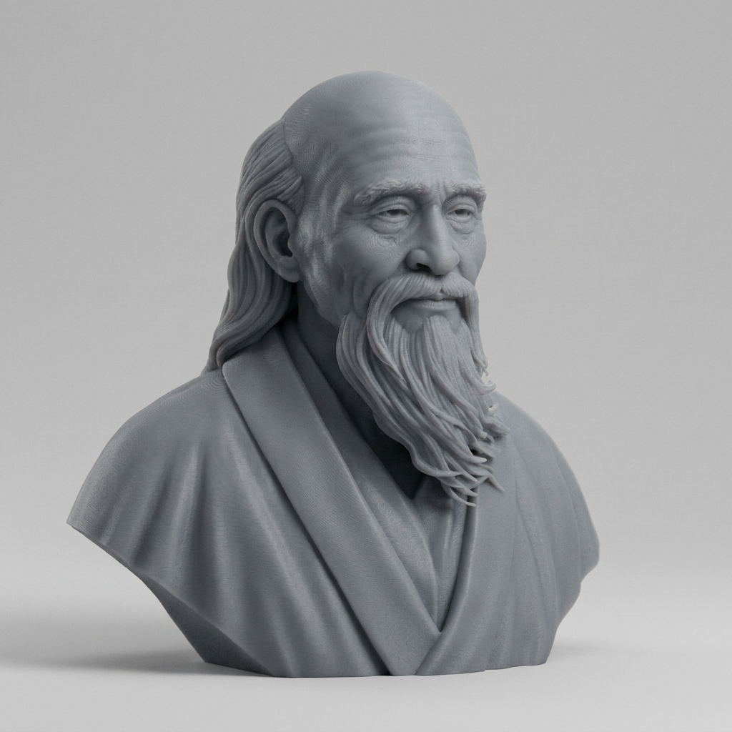 Laozi Taoist Philosopher Bust 3D Model